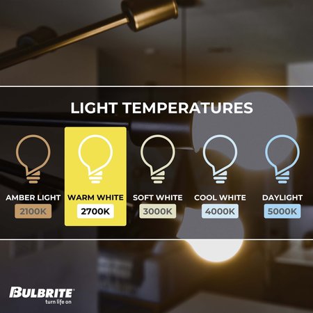 Bulbrite 100 - Watt Equivalent A19 Dimmable Medium Screw LED Light Bulb Warm White Light 2700K, 4PK 862831